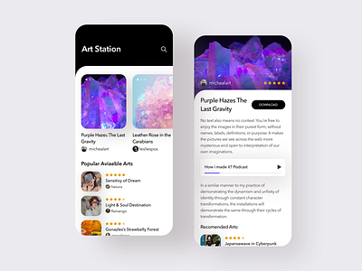 Art Station - Download Art App app art artist avenir averta clean design mobile shadow shadowbox