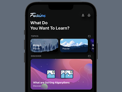Fusion : Learning App Concept app appdesign design learningapp ui ux