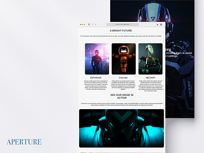 Aperture : Droid Store Website Mockup
