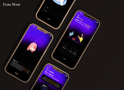 Fusion : Women Fertility App Design Dark Mode animation branding design ui ux