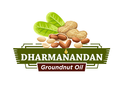 Dharmanandan Ground Nut Oil Logo Design branding creative illustration logo minimal ui designer ux designer vector