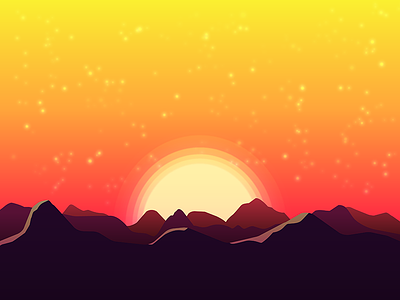 Vibrant Sunset illustration invite invite me landscape sunset
