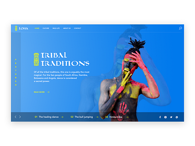 Tribal Traditions artwork photoshop ui ux website