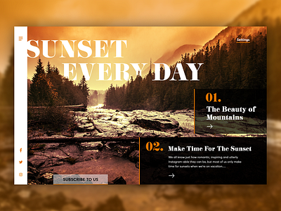 Sun Sets Every Day! dailyui design landingpagedesign nature photoshop practicing ui ux ui design