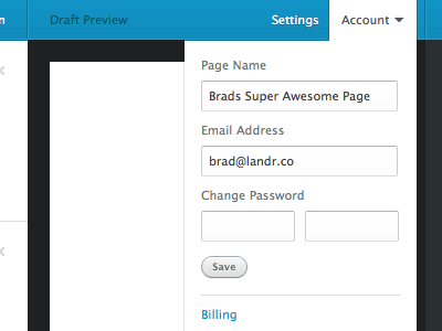Go ahead... edit away account form input landr ui