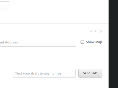 Send SMS form input landr sms ui