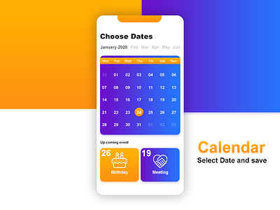 Calendar calendar date day photoshop design ui design ux design xd design