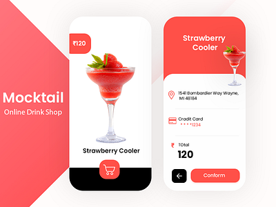 Online Drink Shop drink app drink shop mobile app mocktail online drink shop photoshop design ui design ux design xd design