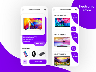 Electronic Store e commerce electronic store mobile app mobile design online shop online store photoshop design ui design ux design xd design