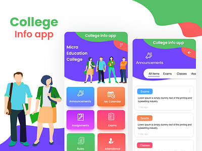 college info college info app education app mobile app design photoshop design student app ui design ux desgin xd design