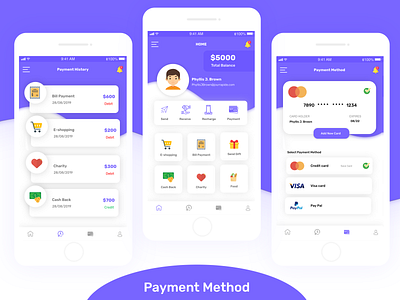 Online Payment Method mobile app design online banking online payment payment method photoshop design sketchapp ui design ux design xd design