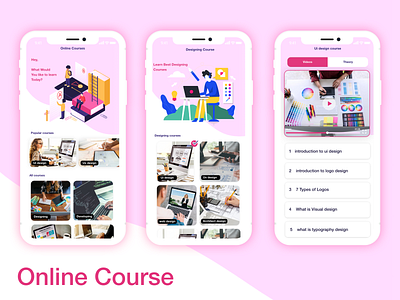 online course mobile app design online course online education online learning photoshop design sketchapp ui design ux design xd design