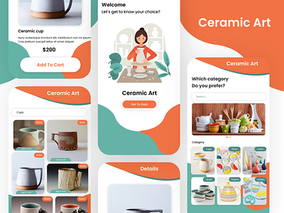 Ceramic Art ceramic ceramic art graphics design illustrator design mobile app design online store photoshop design ui design ux design xd design