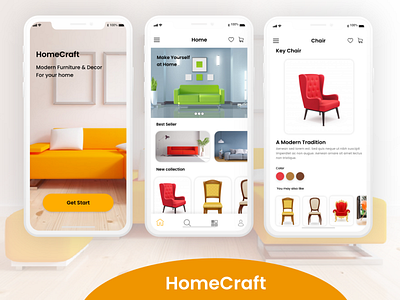HomeCraft furniture app furniture store graphic design illustrator design mobile app design online shopping photoshop design sketchapp ui design ux design xd design