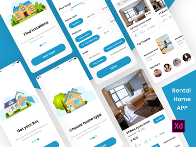 Rental Home app graphics design home illustrator design photoshop design rent rental app rental home sketchapp ui design ux design xd design