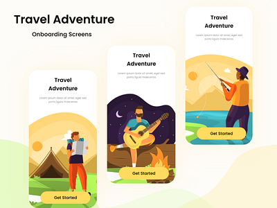 Travel Adventure adventure app app design graphics design mobile app design onboarding screen photoshop design sketch app travel travel adventure ui design ux design xd design