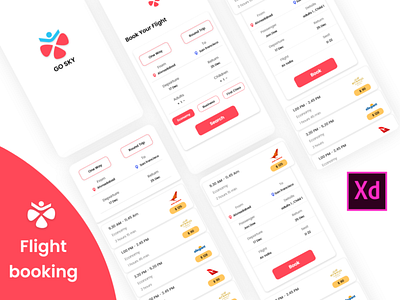 Flight Booking android design app flight app flight booking flight search graphics design illustrator design ios app design logodesign mobile app design online booking photoshop design sketchapp ui design ui kit ux design xd design