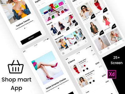 Shop mart App app app design e commerce app graphics design logo design online shopping online store photoshop design shop mart app sketch app ui design ux design xd design