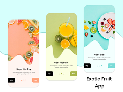 Exotic fruit app app design fruit app fruits graphics design illustration illustrator design logo mobile app mobile app design photoshop design sketchapp ui design ux design xd design