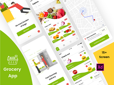 Grocery App e commerce app graphics design grocery grocery app illustrator design mobile app design photoshop design shopping app sketchapp ui design ux design xd design