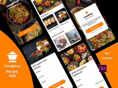 FoosPlus Recipe app food food recipe graphics design illustrator design mobile app design photoshop design recipe recipe app sketchapp ui design ux design xd design