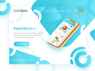 Food Review App a beautiful design app landing page