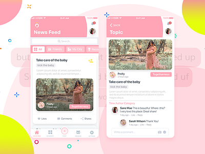 App is for moms or for ladies who is planning to have a baby. anda app design design design app design uiux landing page mobile design