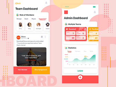 Team and Admin Dashboard UI app app design design design app design uiux detail app home screen mobile design onboarding