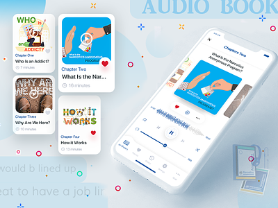 Audio Book App app audio audiobook book design design app home screen mobile design music ui