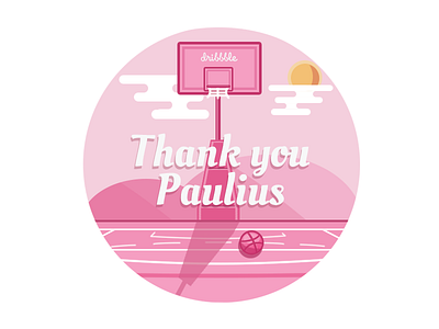 A thank you ball basketball debut dribbble flat hoop purple rim