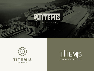 Titemis logo design driving logistics logo road truck
