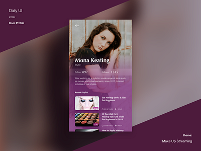 Daily UI #006 User Profile adobexd dailyui