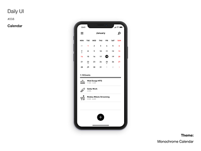 DailyUI #038 Calendar