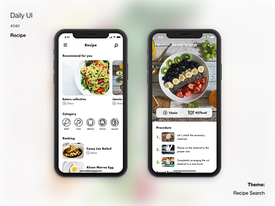 DailyUI #040 Recipe adobexd dailyui