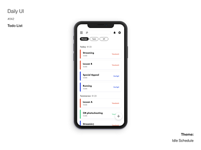 Daily UI #042 ToDo List adobexd dailyui