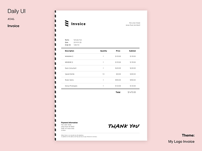 Daily UI #046 Invoice adobexd dailyui