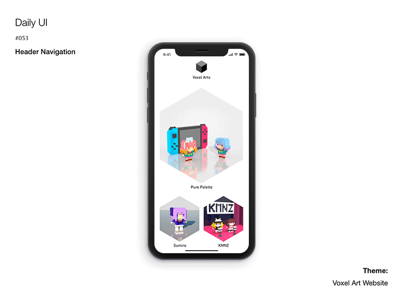 Daily UI #053 Header Navigation adobexd animation dailyui