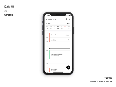 Daily UI #71 Schedule