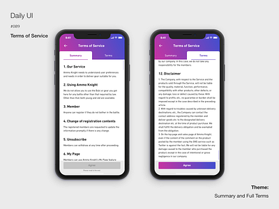 Daily UI #089 Term of Service