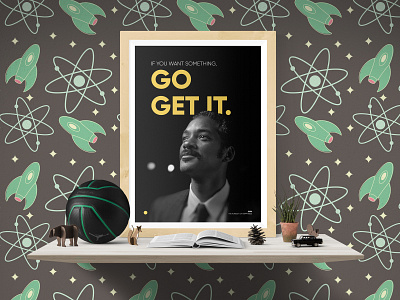 Pursuit Of Happyness bold clean design download free inspirational logo minimal motivational movie poster startup typography ui