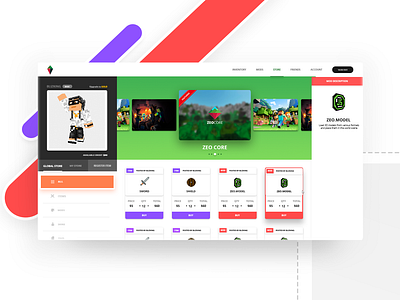 ZeoVR Asset Store Page app color design flat game icon minimal panel typography ui ux vector vr web website