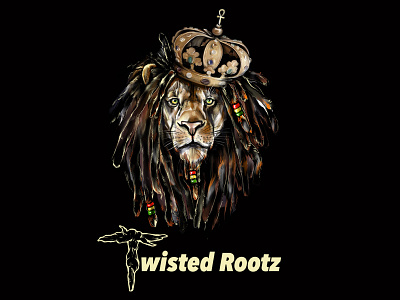 Twisted Roots crown lion rasta t shirt