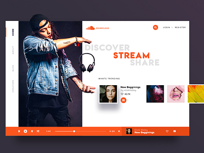 Soundcloud Landing Page Redesign clean clean app design design interaction design prototype ui uidesign ux uxdesign visualdesign webdesign wireframe