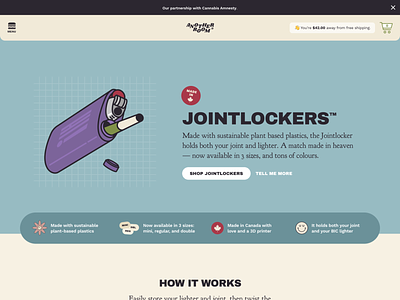 Another Room — Jointlockers Marketing Page 3d printed another room brand cannabis design joint jointlocker lighter marketing page shopify ux
