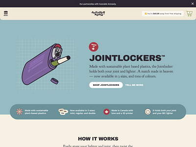 Another Room — Jointlockers Marketing Page 3d printed another room brand cannabis design joint jointlocker lighter marketing page shopify ux