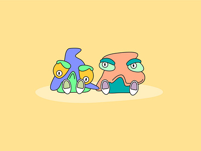 Playing around with illustrator blobs characters design illustration illustrator shapes weird
