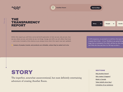 The Transparency Report – Another Room branding cannabis design interactive report transparency ux webflow website