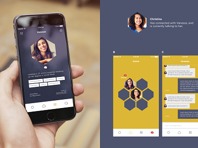 SupportApp UI - Christina app connect conversation design interface minimal support
