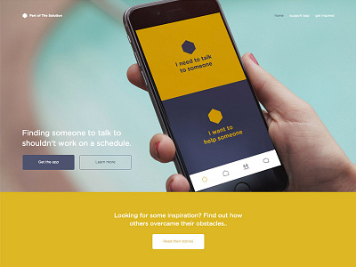 Part of The Solution - Homepage design hero ui ux