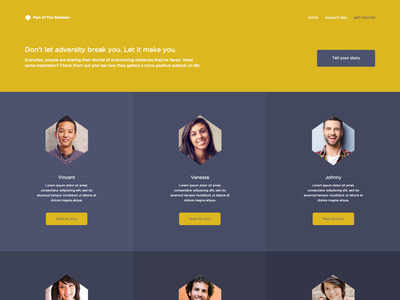 Part of The Solution - Stories design ui ux website